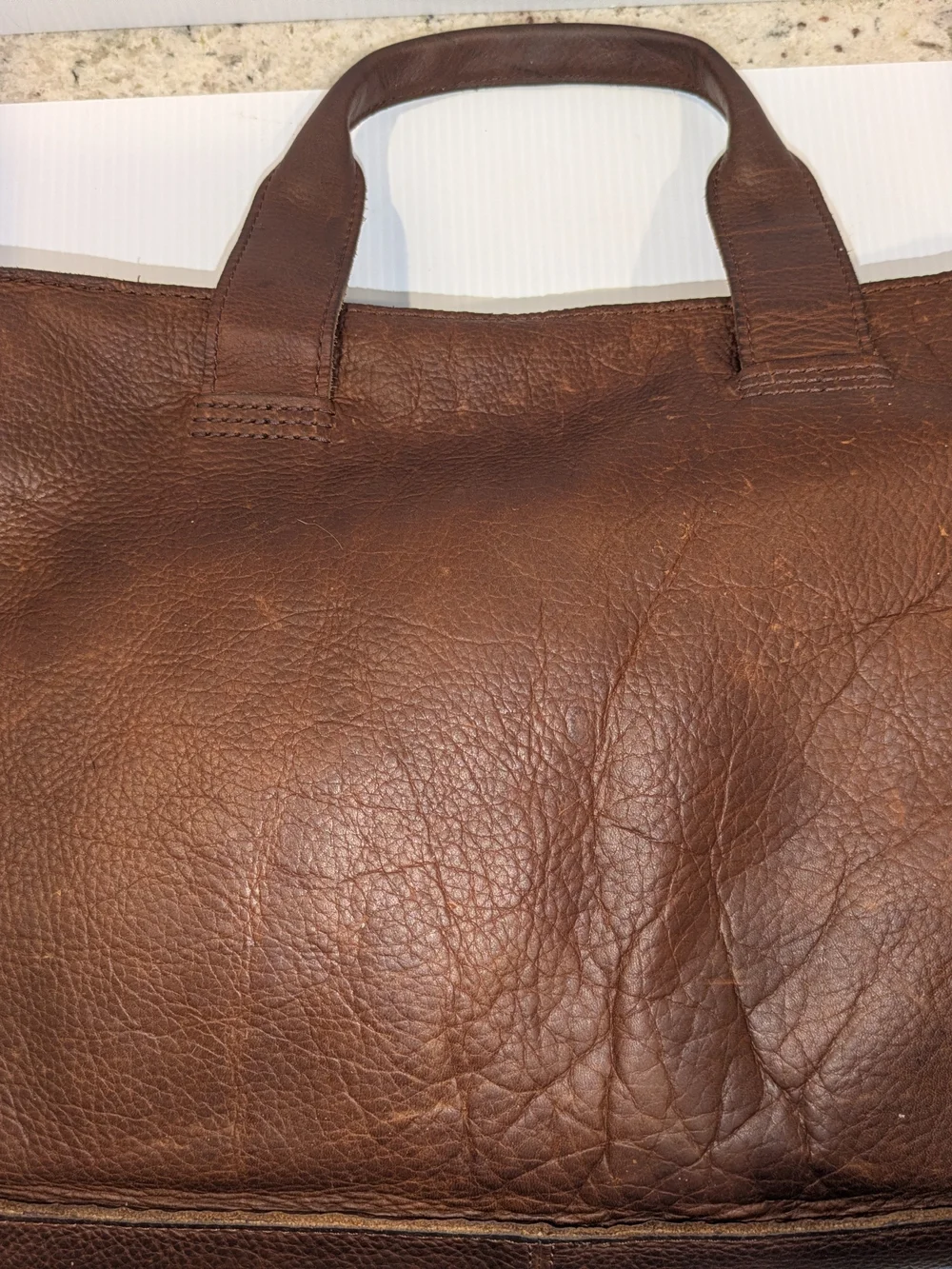 Dr. Martens Brown Pebbled Leather Messenger Laptop Briefcase Crossbody Bag